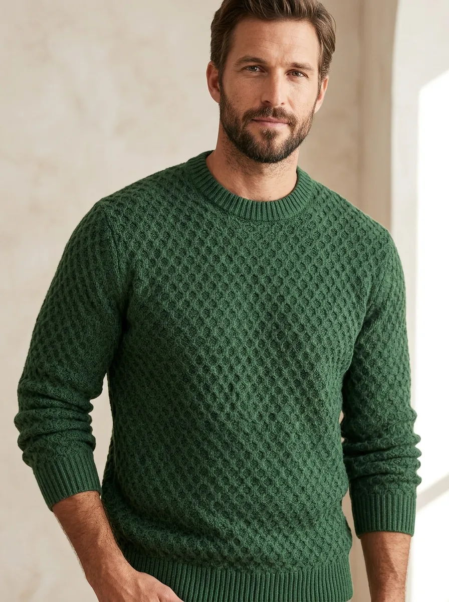 Men’s Ribbed Waffle-Knit Everyday Sweater