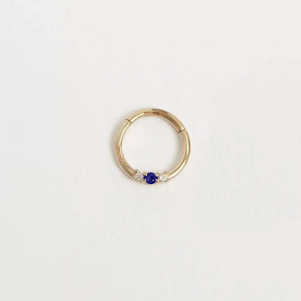 Diamond Sapphire Emerald Hoop Earring