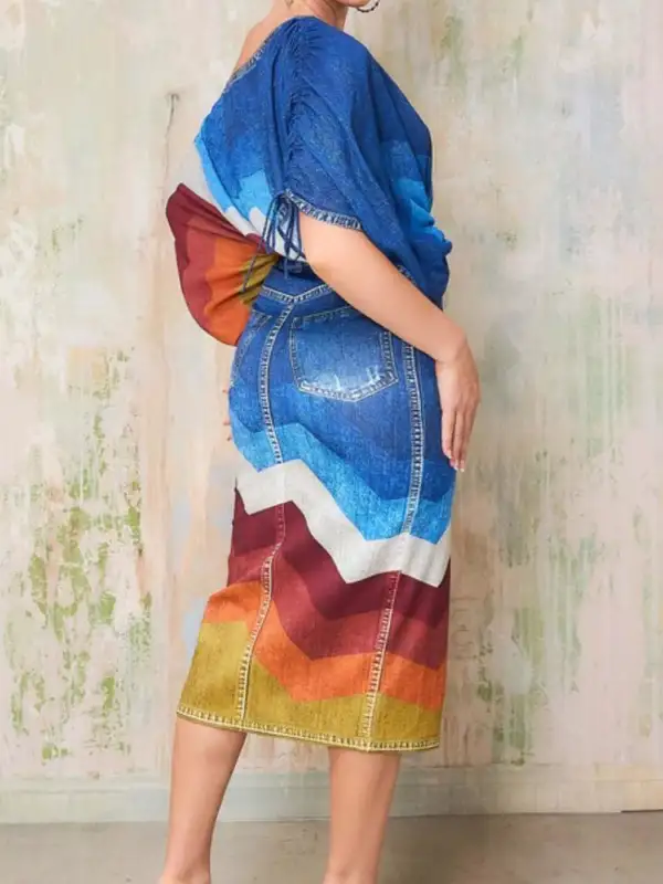 One Shoulder Drawstring Coordinated Set