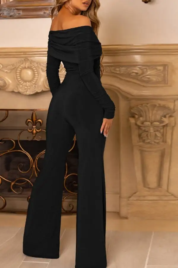 Off-Shoulder Long Sleeve Jumpsuit