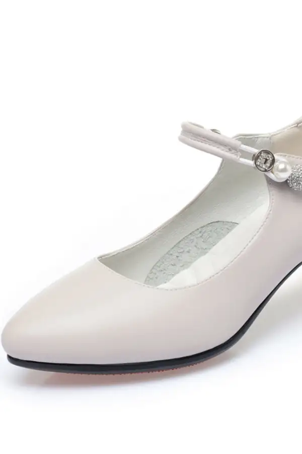 Buckle Strap Chunky Heel Breathable Everyday Pumps