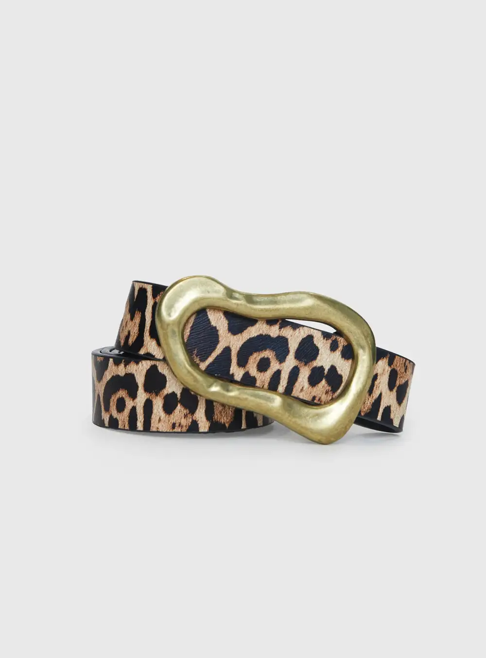Contemporary Buckle Faux Leather Belt