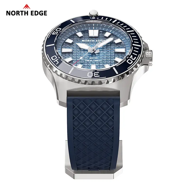 North Edge Solar Powered 200M Waterproof Ceramic Bezel Dive Watch ABYSS-Never needs a battery replacement
