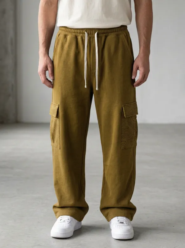 Streetwear Cargo Sweatpants Topographic Men's Cargo Joggers