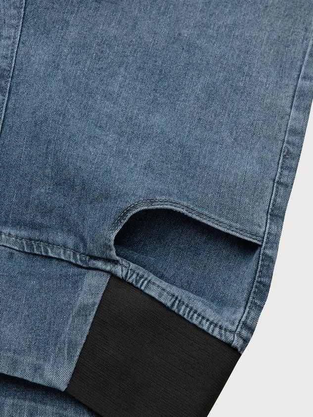 Women's Elasticity Waist Stretchy Loose Plain Denim Jeans