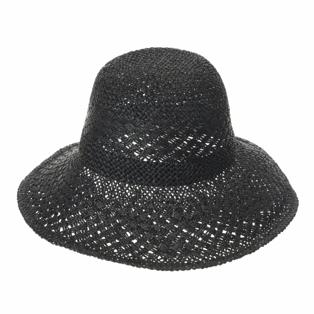 Straw Crochet Bow Accent Sun Hat