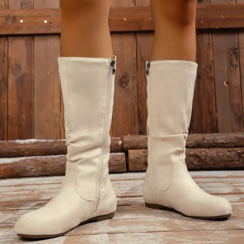 Classic Round Toe Side Zip Boots