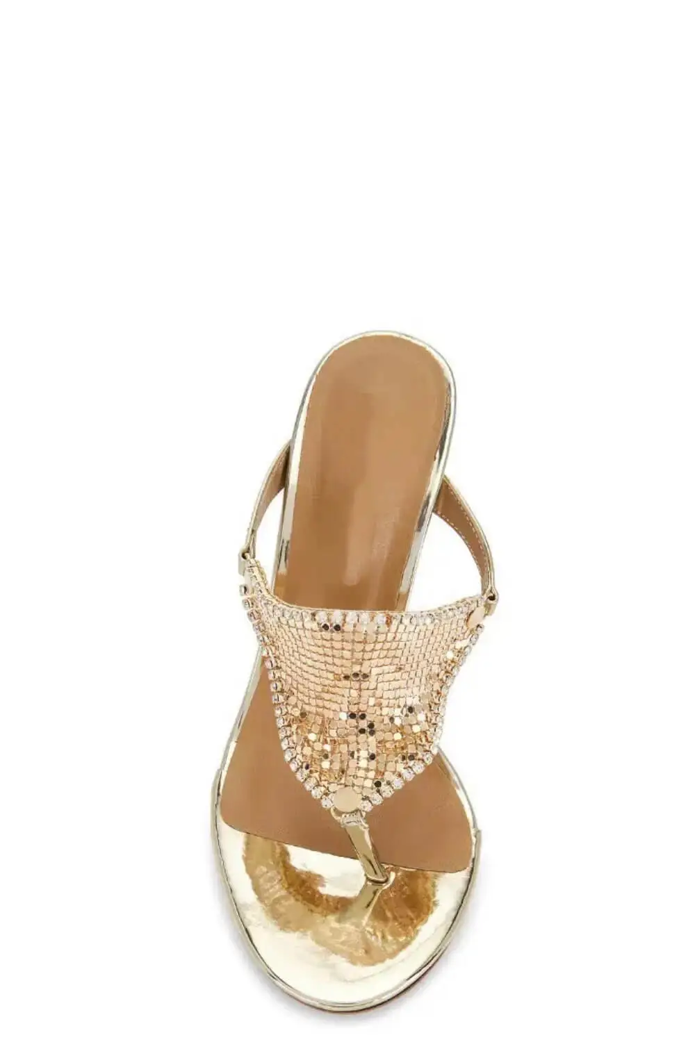 Crystal Embellished Toe Thong Stiletto