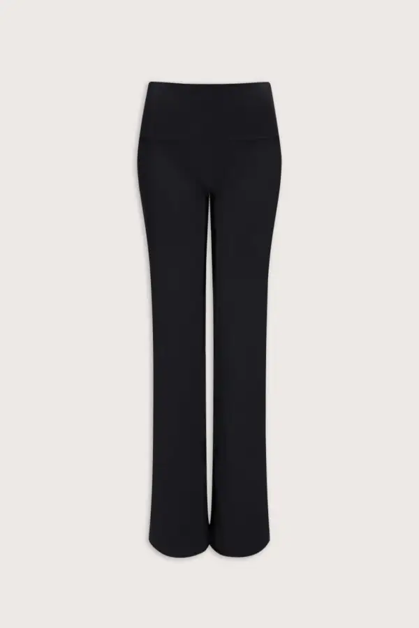 Fold Waist Wide Leg Trousers