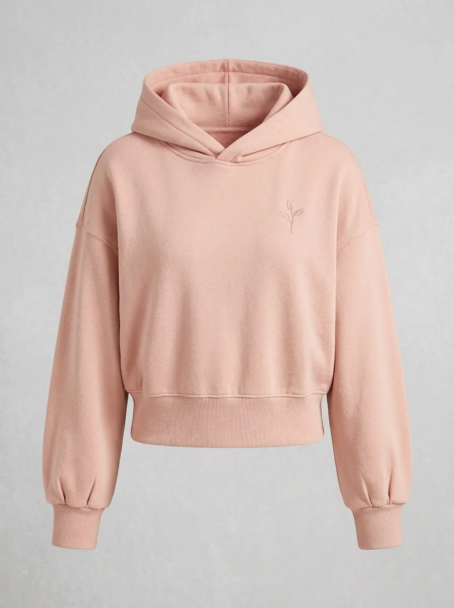 Women's Minimalist Nature Lover Small Leaf Printed Hoodie