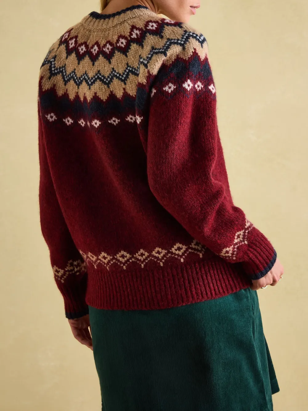Navy/Camel Fairisle Pattern Jumper