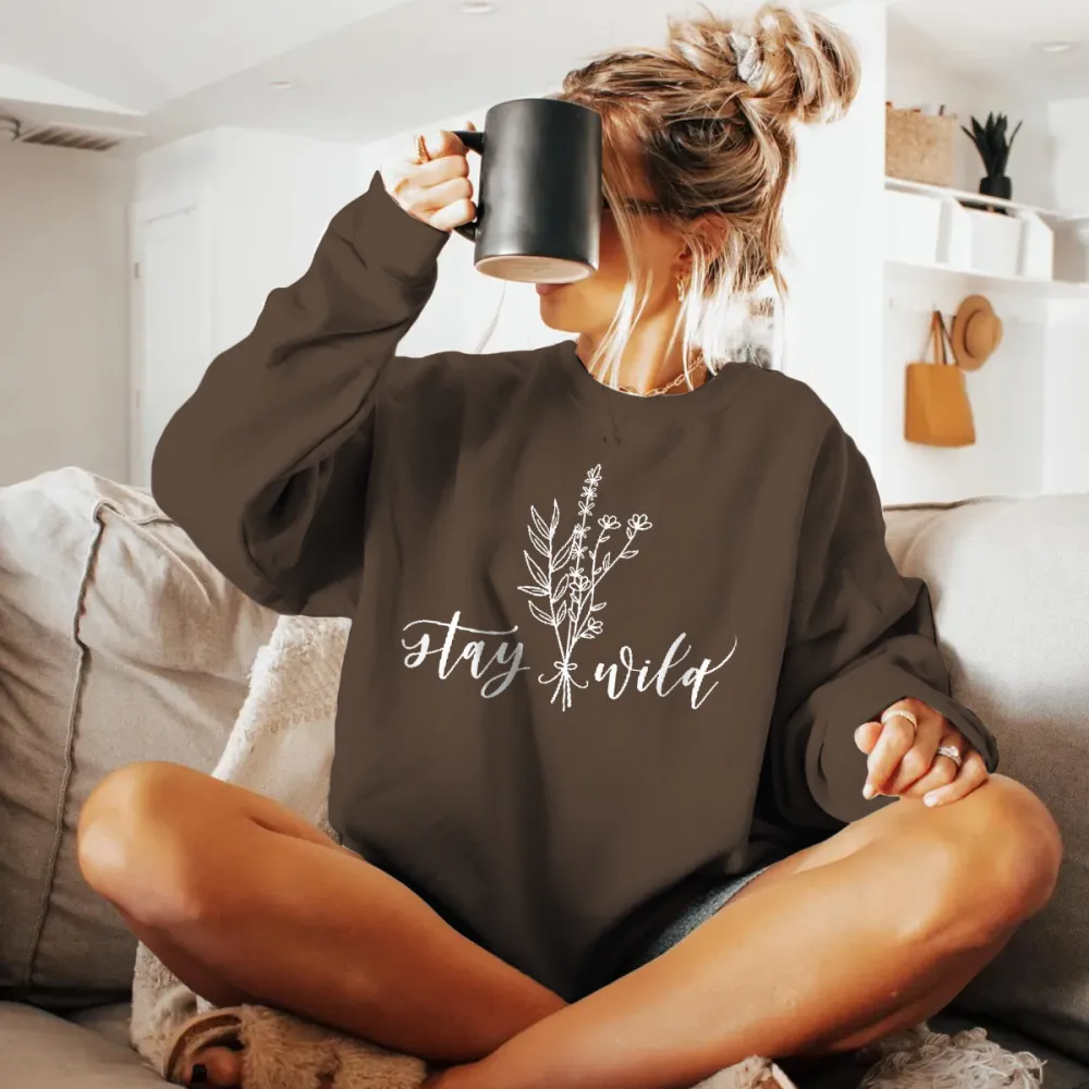 Women's Crew Neck Floral Sweatshirt