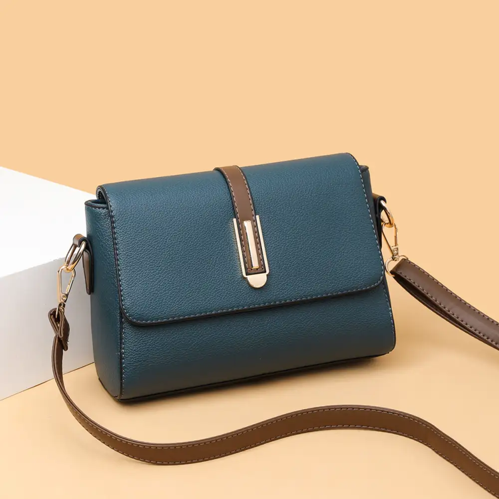 Compact Leather Square Crossbody Bag