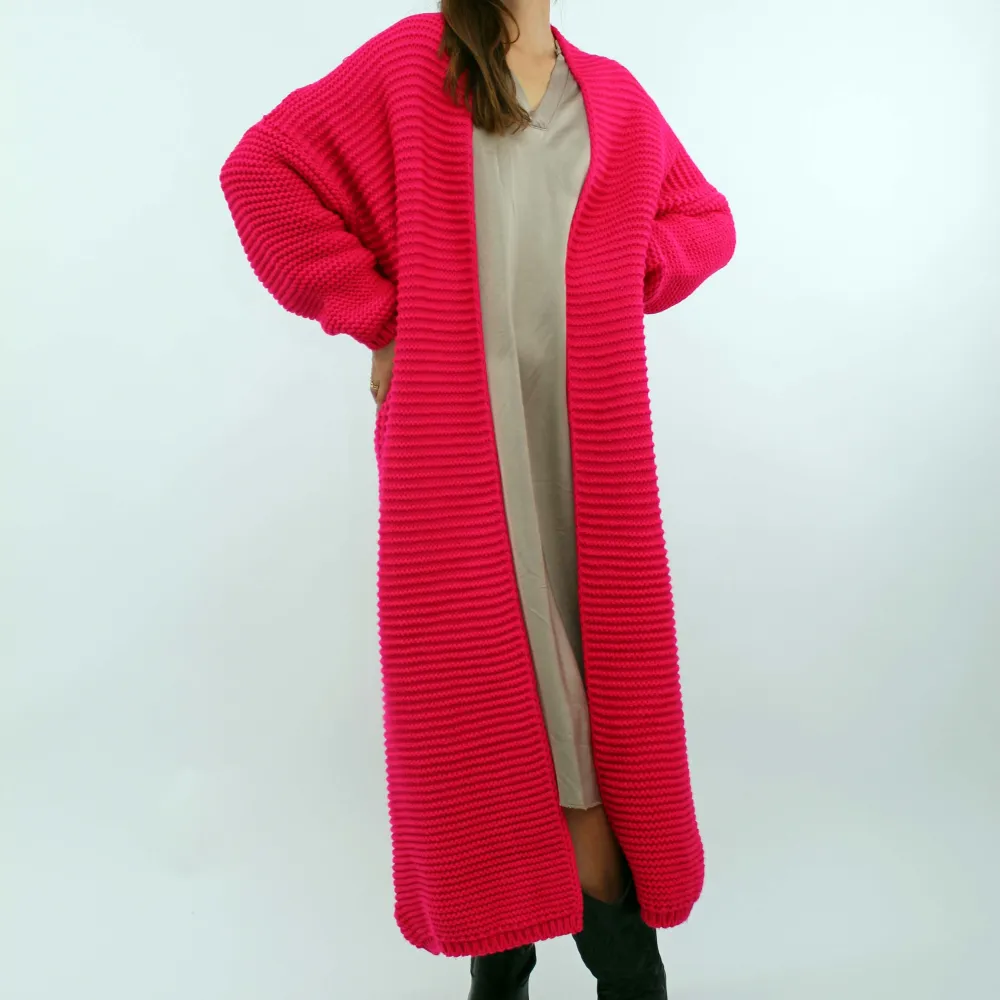 Simple Wool Cotton Oversized Longline Cardigan