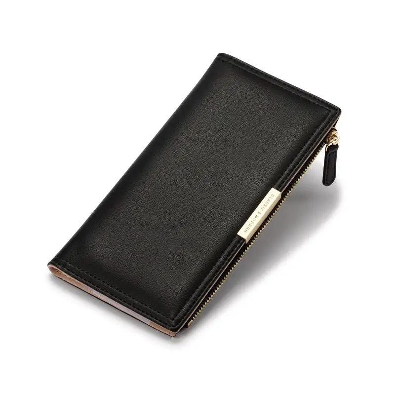 Minimal Slim Zip Wallet Clutch