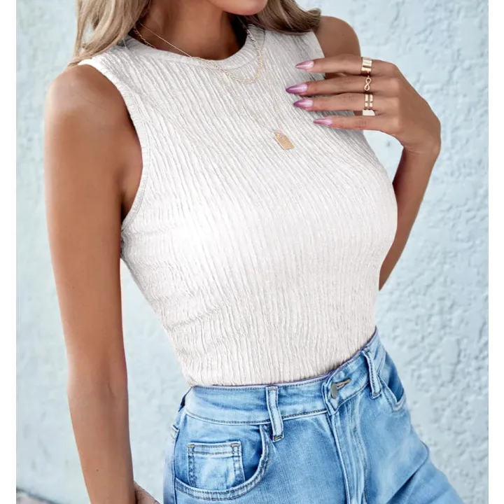 Textured Round Neck Tank