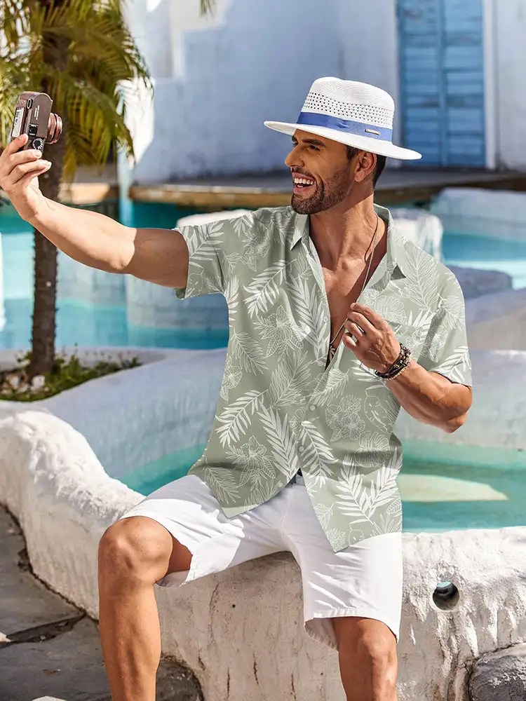 Clean Placket Floral Printed Shirt