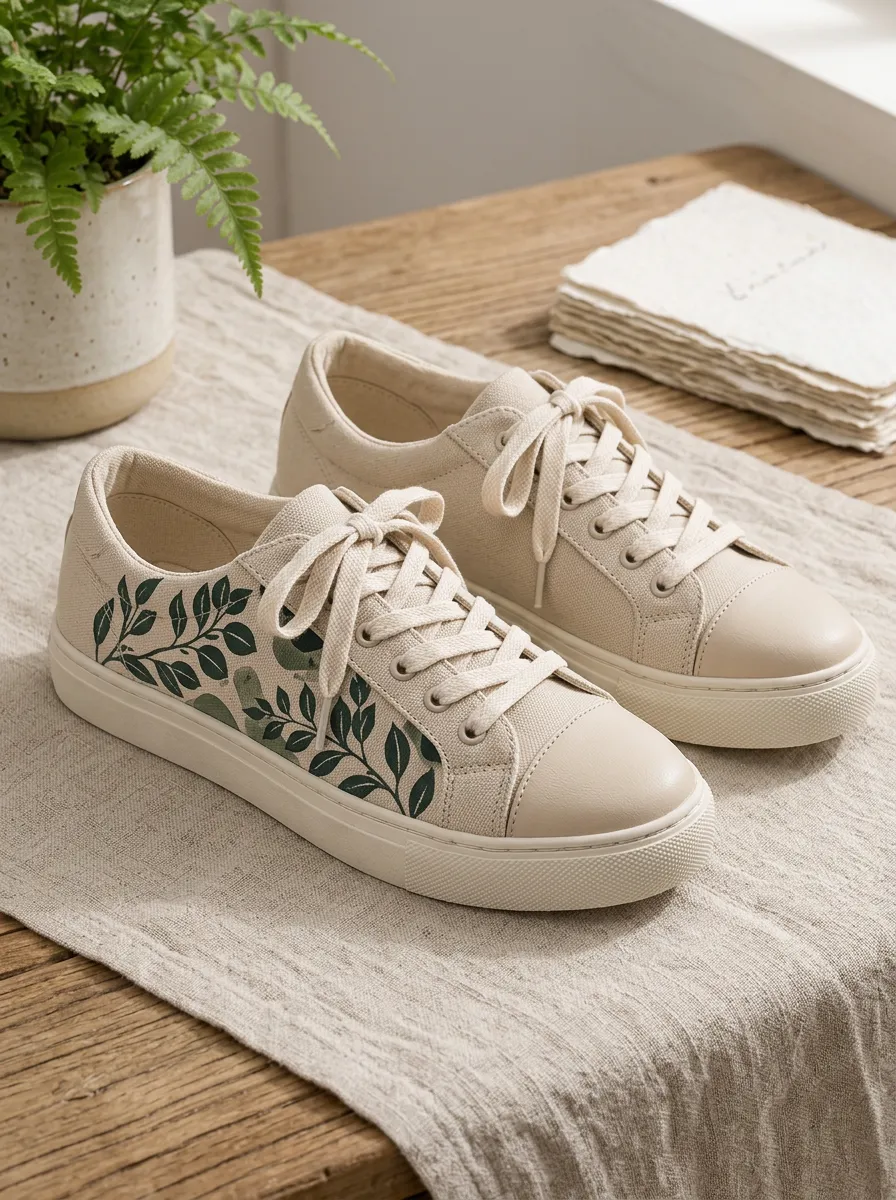 Women's Botanical Nature Lover Leaves Everyday Skate Shoes