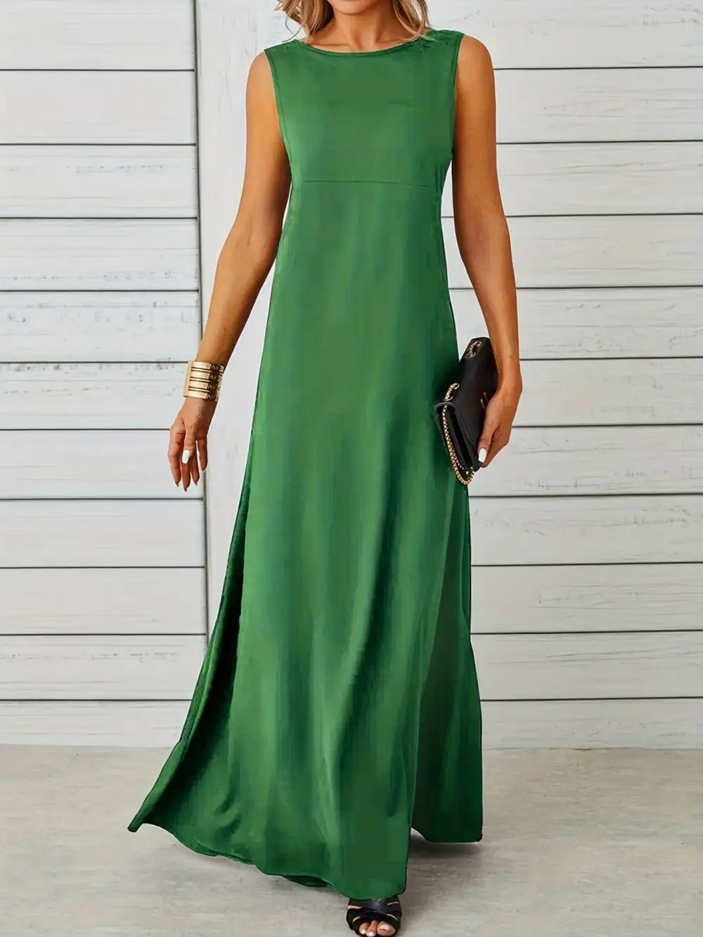 Balanced Detail Sleeveless Maxi Dress