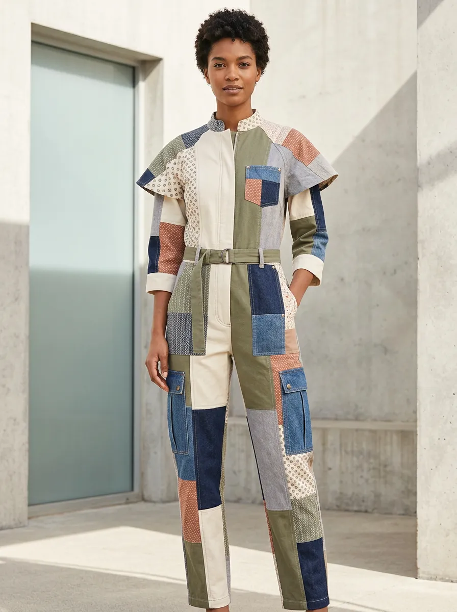 Women's Marin Boho Patchwork Pattern Graphic Jumpsuit