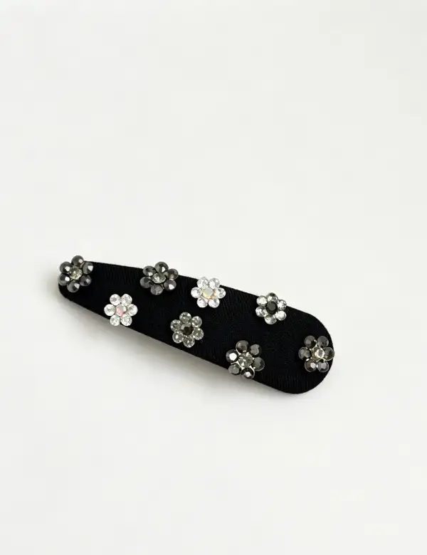 Floral Embellished Barrette Hair Clip