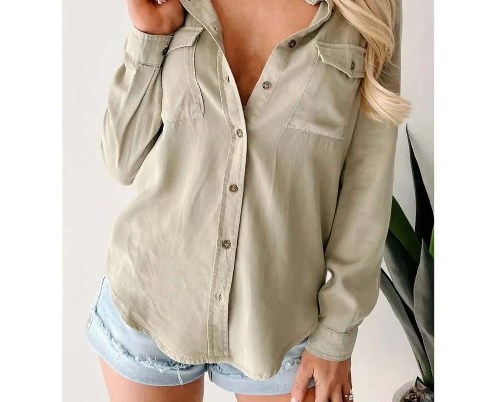 Button-Down Collared Denim Shirt