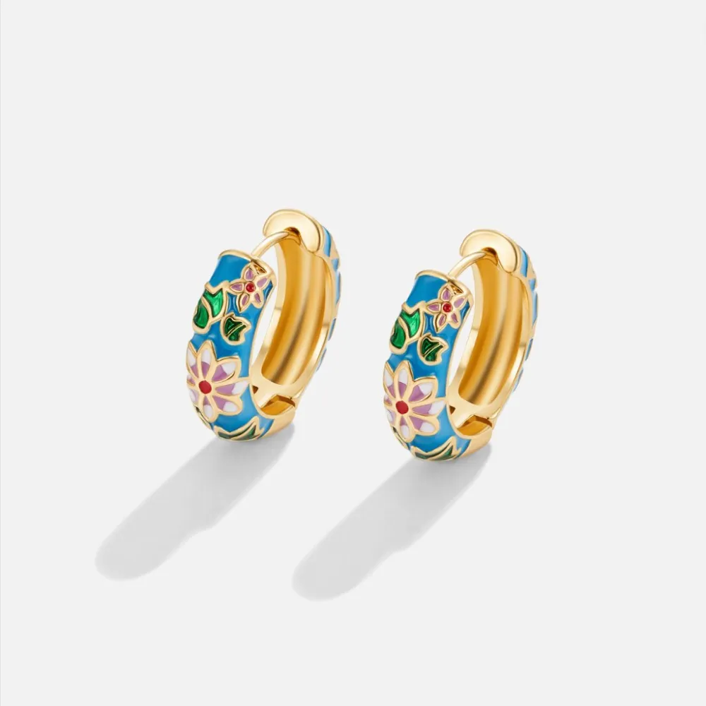 Refined Floral Hoop Earrings