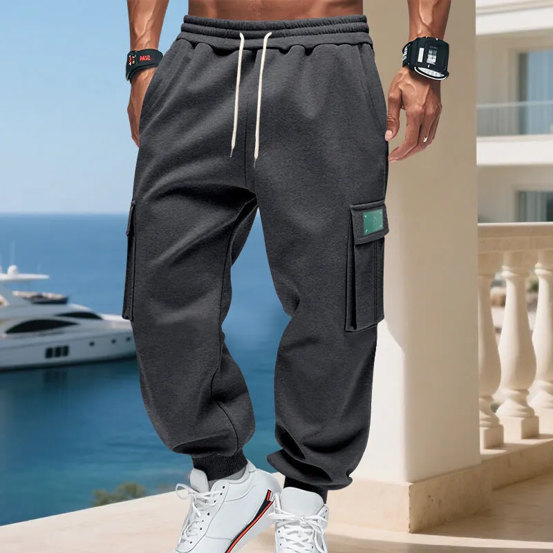 Men's Cargo Jogging Pants Pockets Waistband Cargo Pants