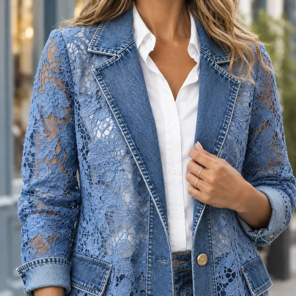 Floral Lace Panel Jacket