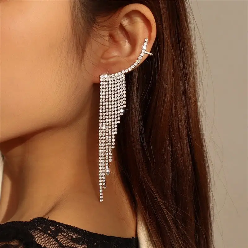 Crystal Fringe Drop Earrings