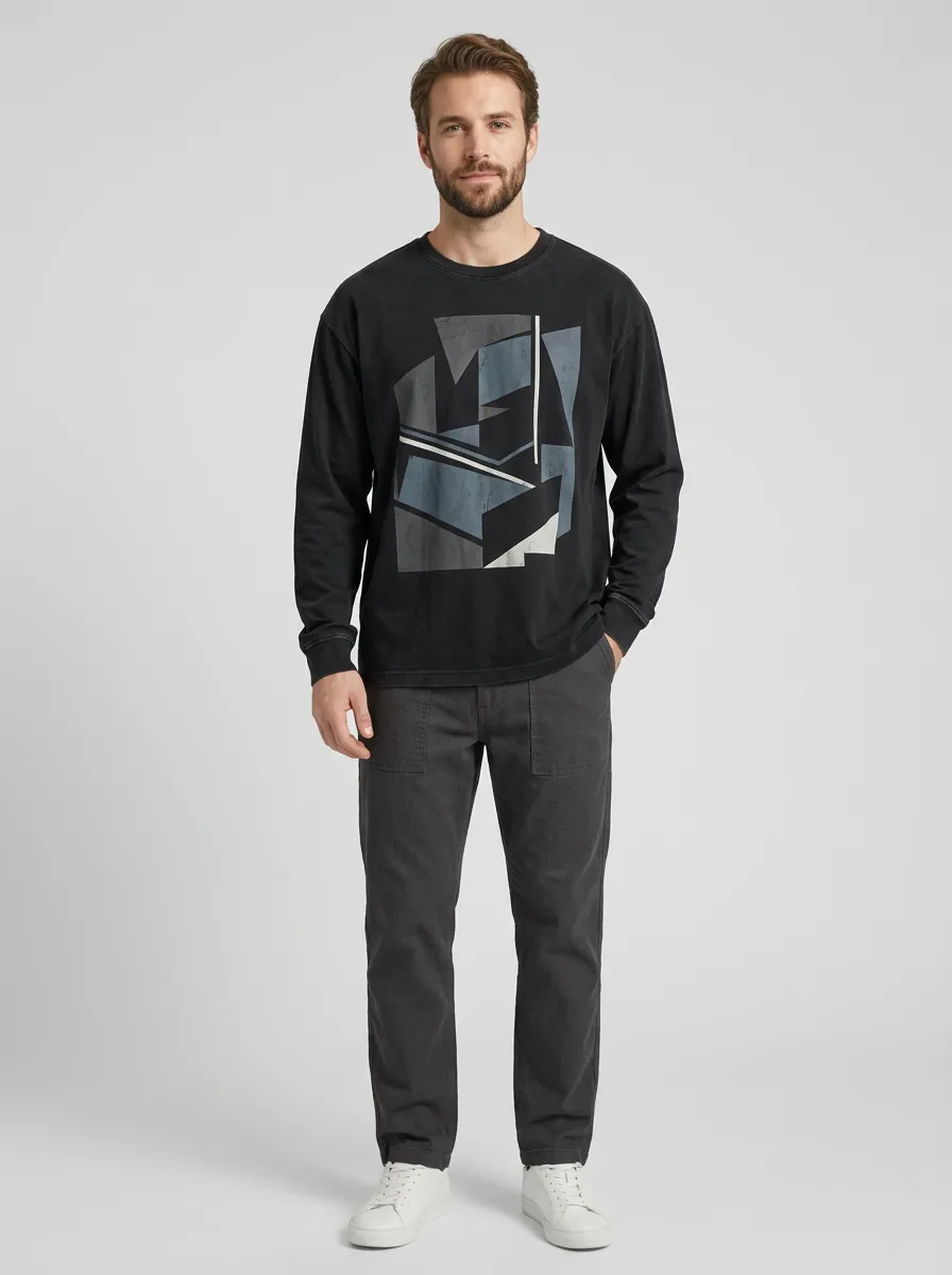 Men's Long Sleeve Streamlined Minimal Style Shirt