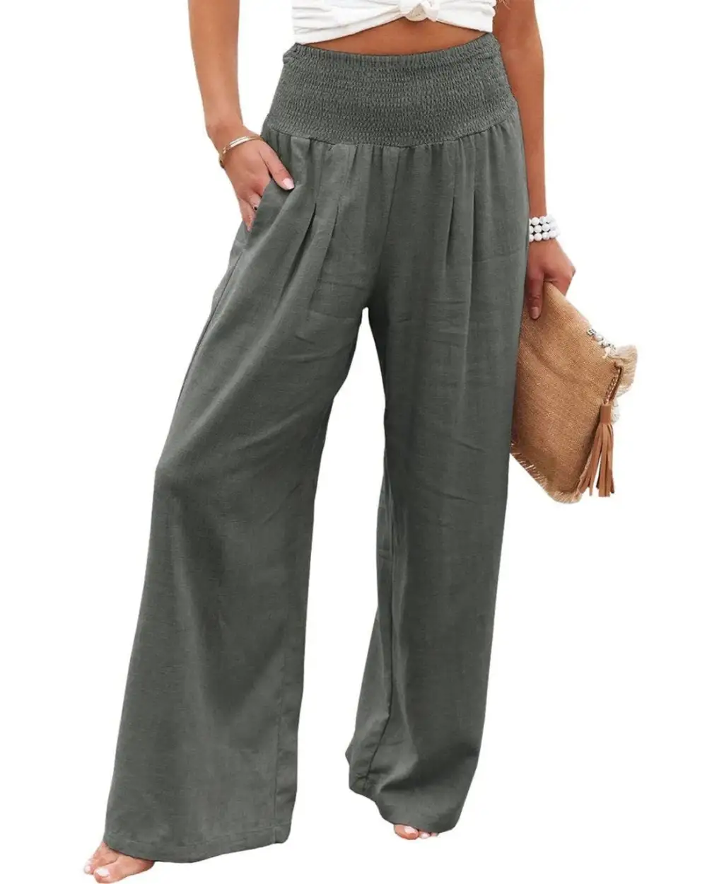 Cotton Mid Rise Pants