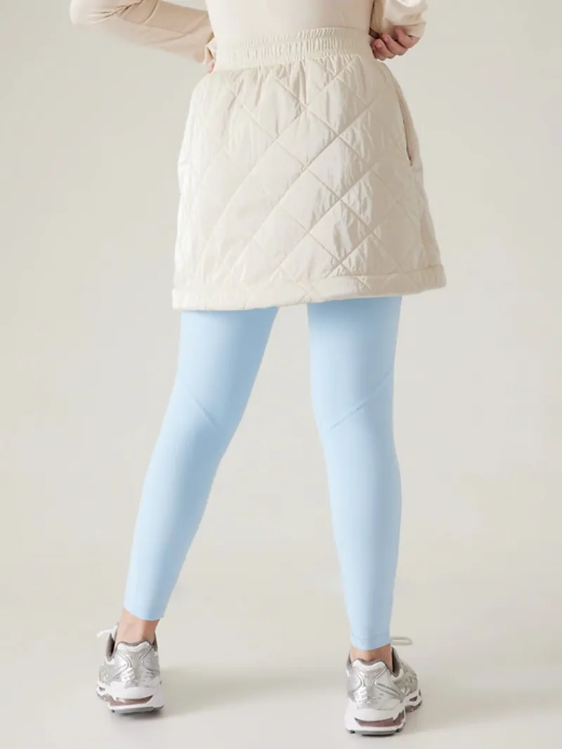 White Quilted Mini Skirt For Cozy Casual Style