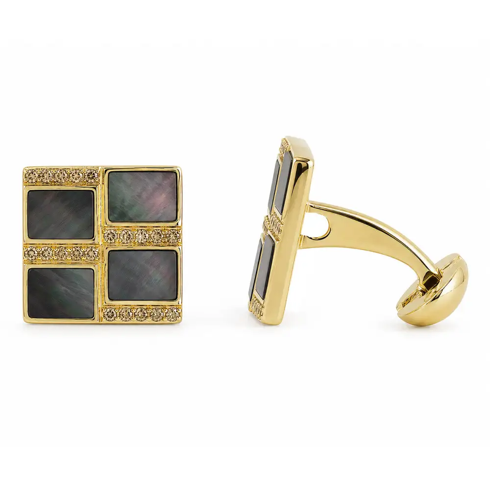 Champagne Diamond Mother Of Pearl Cufflinks