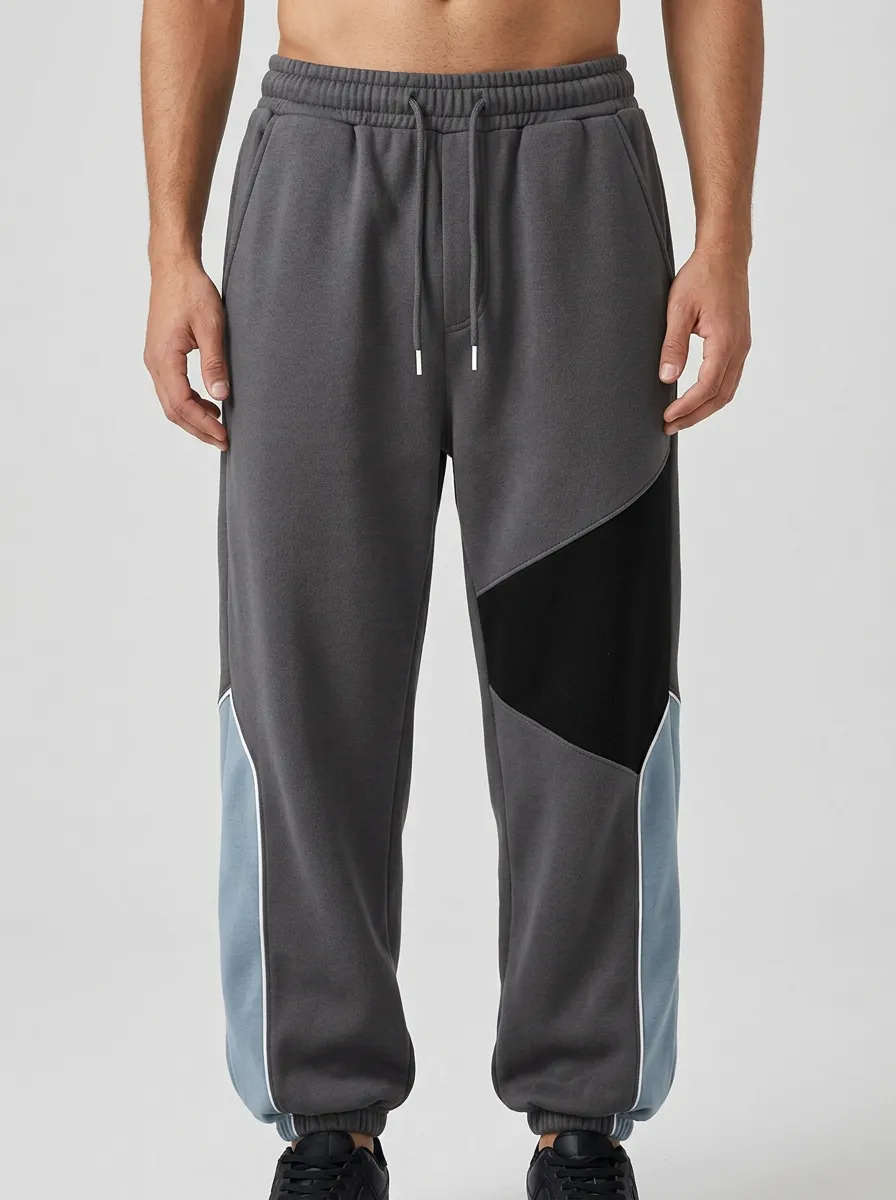 Unisex Geometric Panel Print Joggers