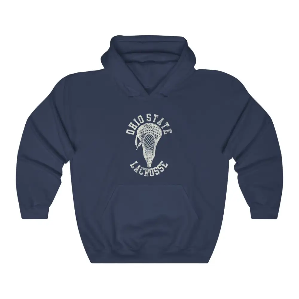 Relaxed Vintage Stick Head Lacrosse Graphic Pullover Hoodie