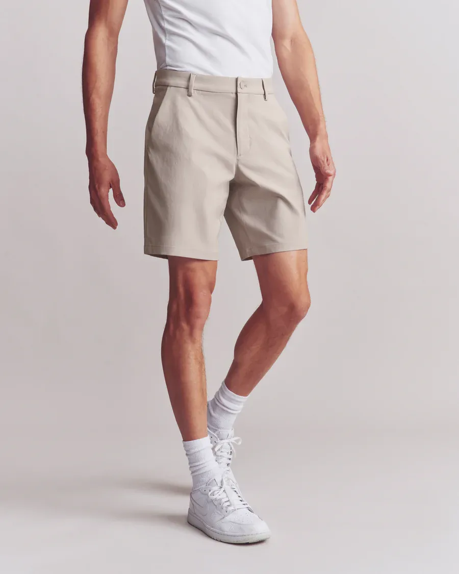 Beige Straight - Cut Men's Shorts