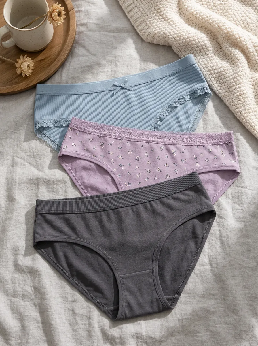 Women's Assorted Ribbed and Printed Briefs Set