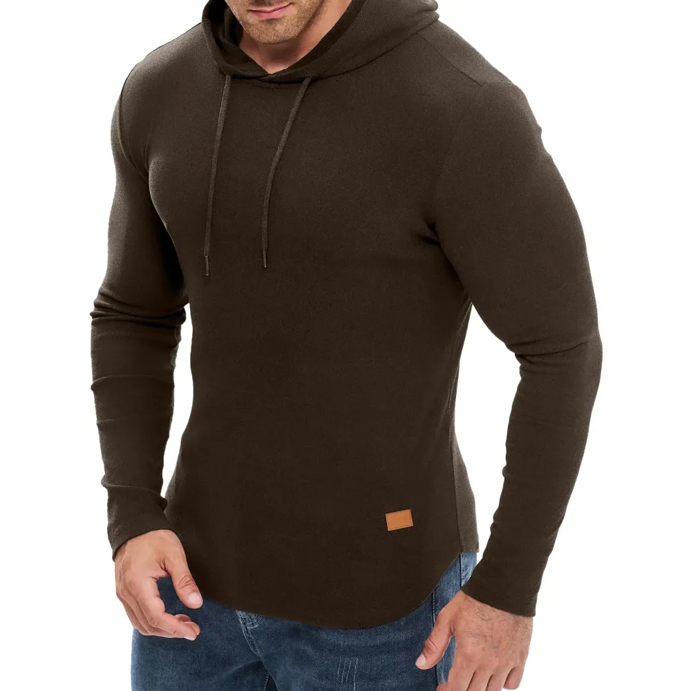 Men's Fashion Fleece-Lined Long-Sleeve Hooded Sweatshirt Pullover