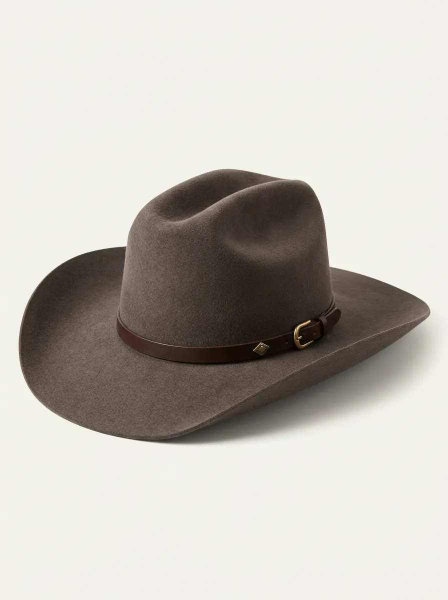 Felt Cowboy Hat with Buckle Detail Accents