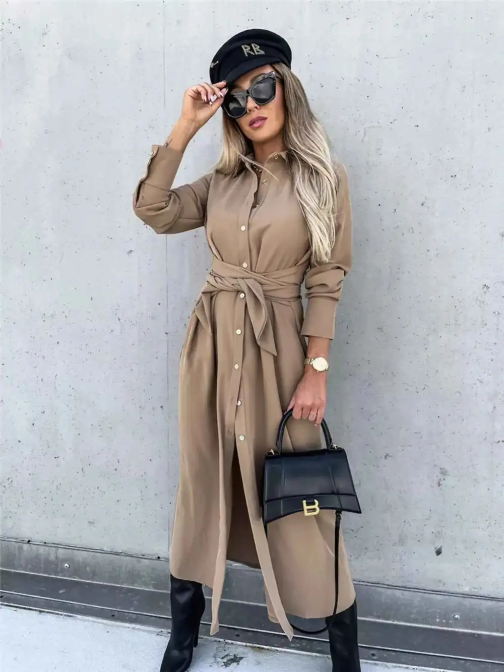 Plus Size Button Front Shirt Dress