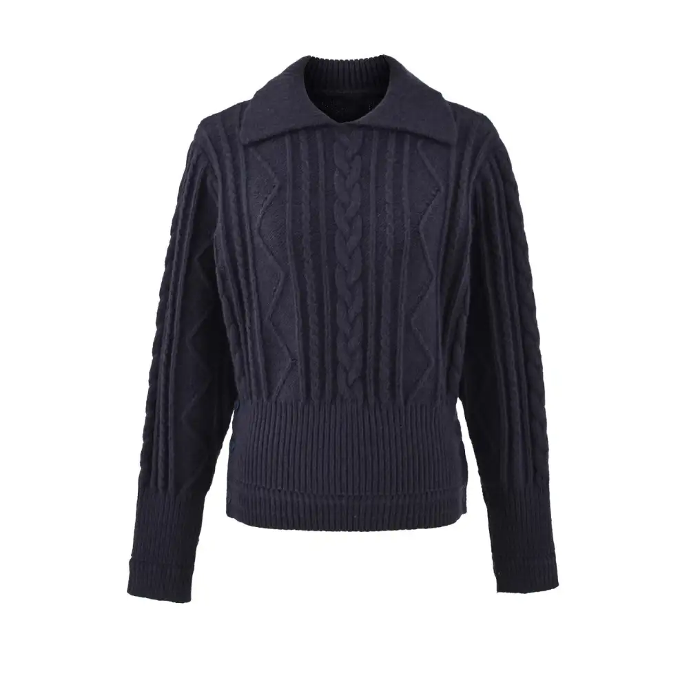 Minimal Cable Knit Turtleneck Sweater