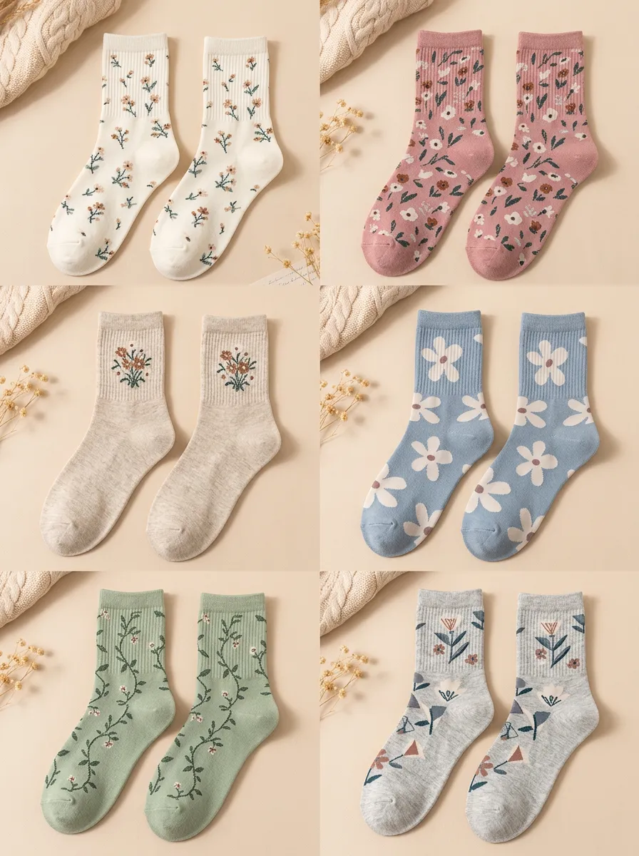 Women's Botanical Ribbed Multi-Pack Ankle Cat Socks