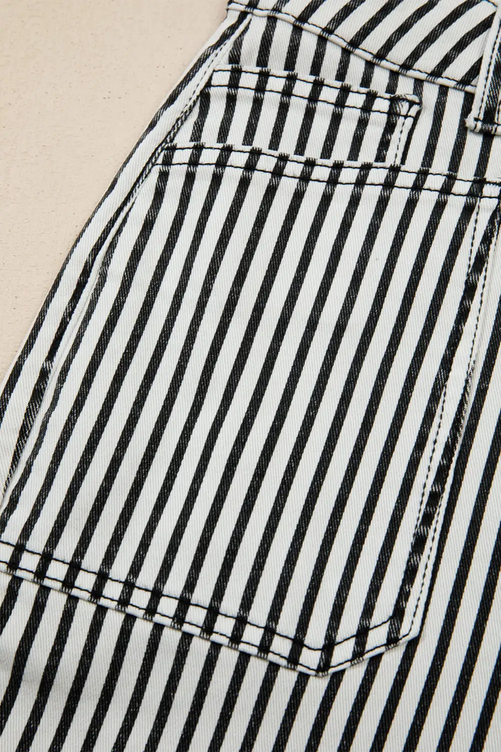 Women's Stripe Patch Pocket High Waist Shift Denim Jeans