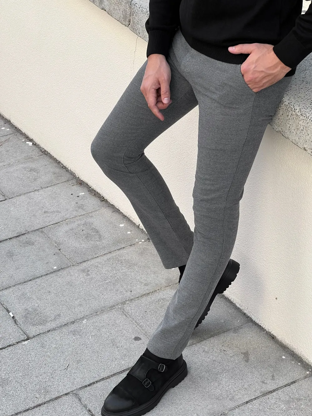 Clean Cut Side Pocket Slim Fit Tailored Trousers
