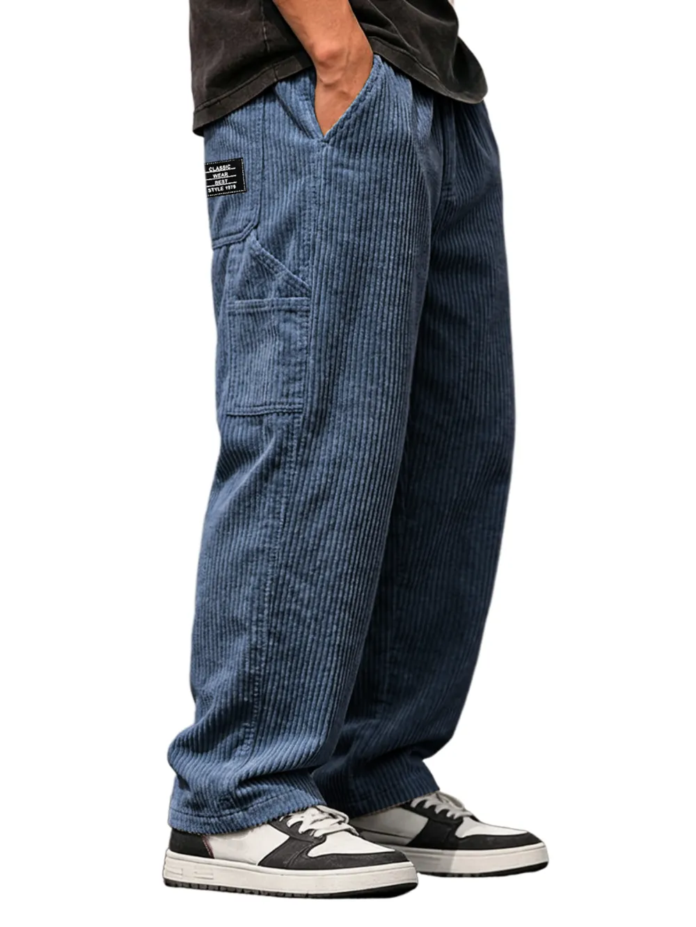 Layered Corduroy Utility Pocket Pants