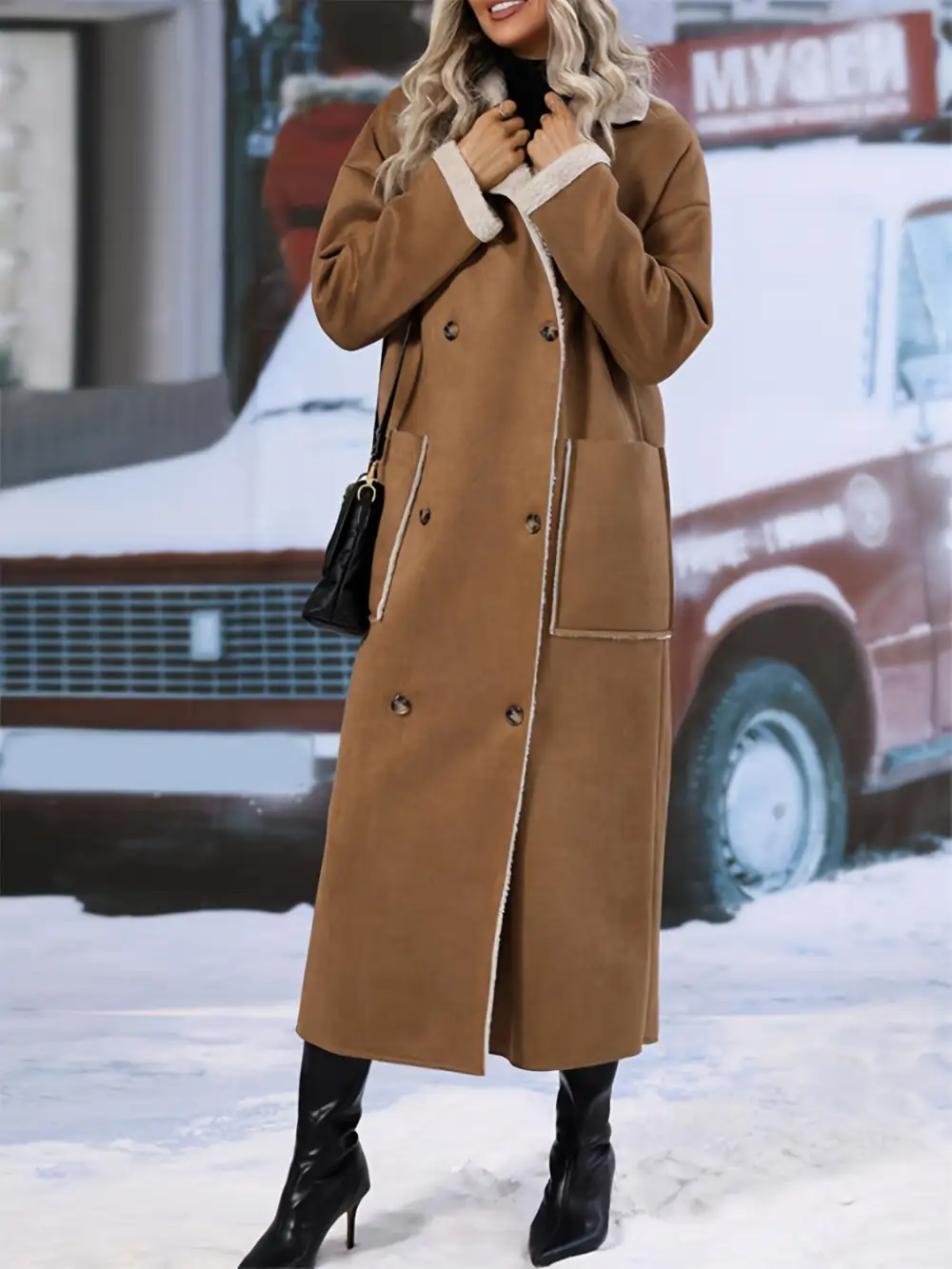 Plus Size Drop Shoulder Sherpa