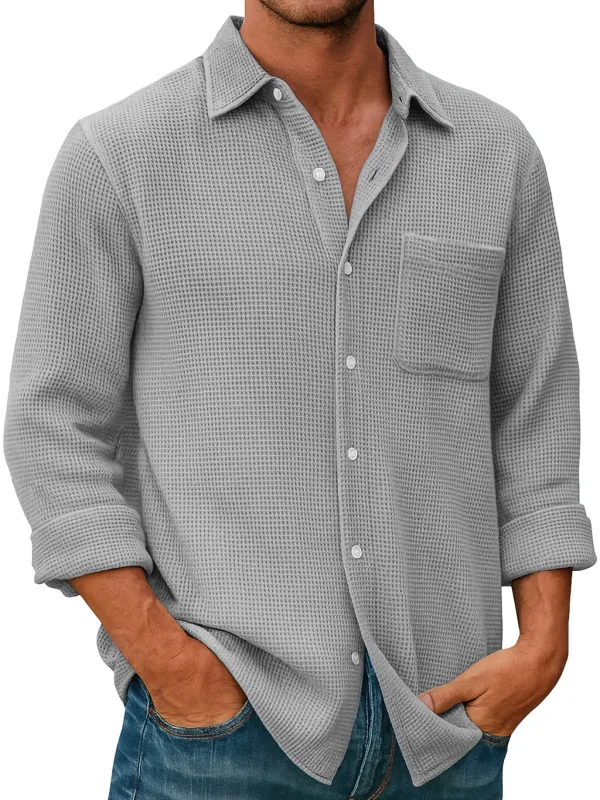Textured Knit Pocket Shirt