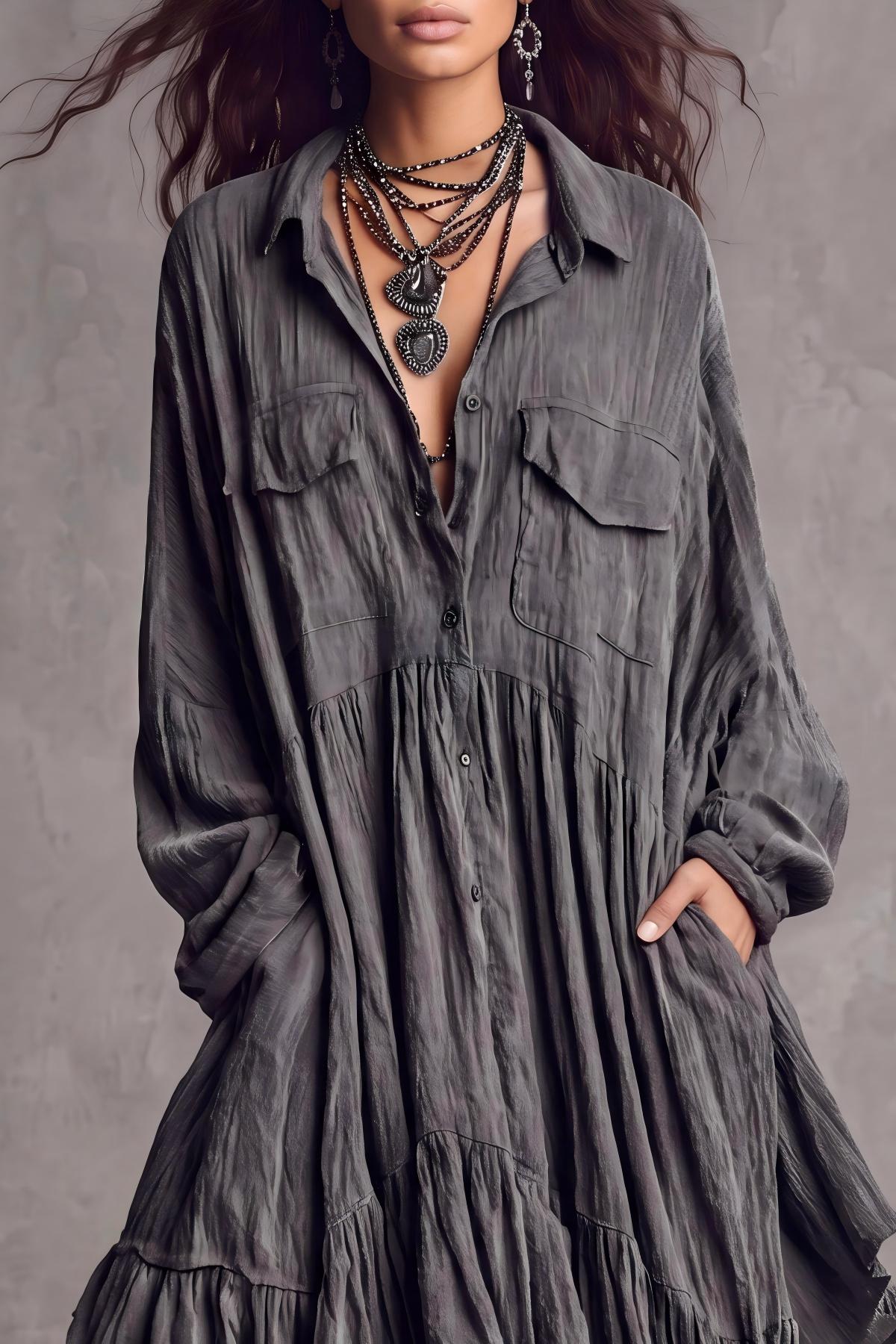 Button Front Casual Dress