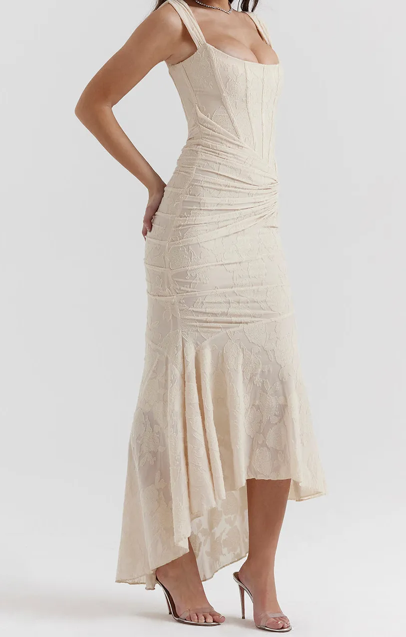 Lace Ruched Bodycon Dress
